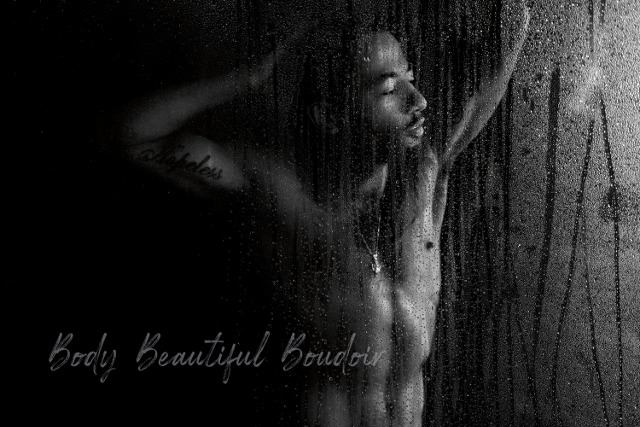Black and white man in shower