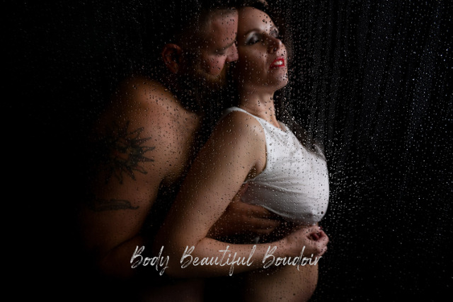 Two people in the shower