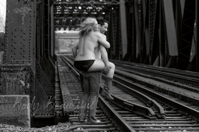 Couple on the tracks